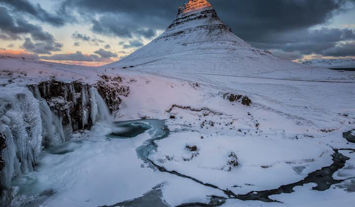 Kirkjufell mountain, one of Iceland's most picturesque mountains.