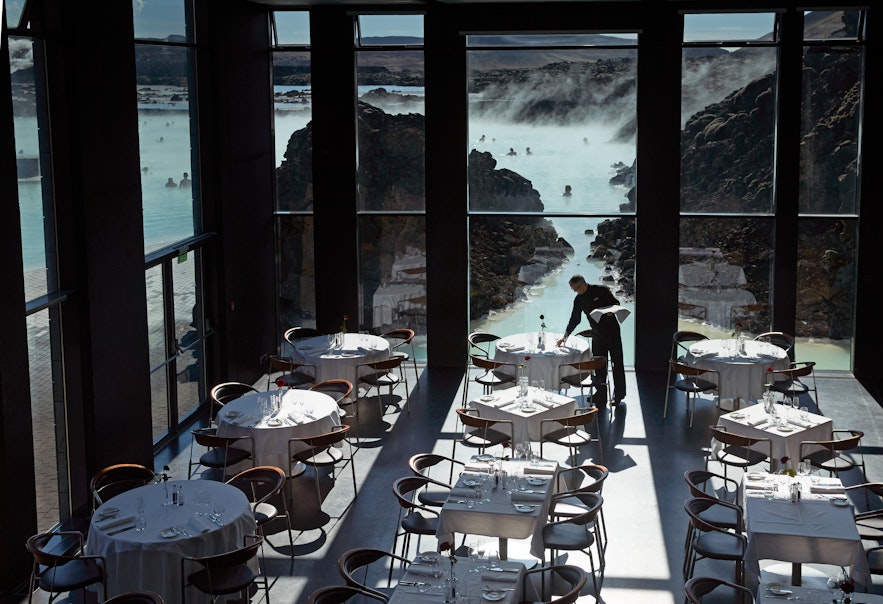 Restauranten Lava i Den blå lagune på Island