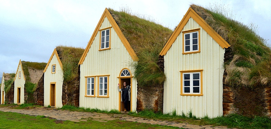 Regína at Glaumbær Turf House in North-Iceland