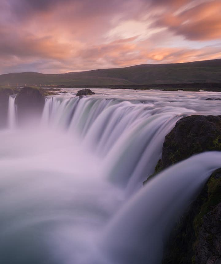 In April, you can take a self-drive tour where you visit Goðafoss Waterfall