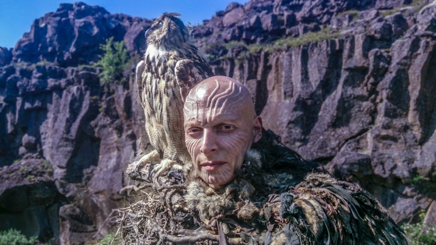 Joseph Gatt sur le plateau de Game of Thrones, tourné au parc national de Thingvellir.