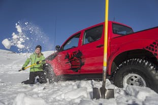 Super jeeps allow you to have fun in the snow in Iceland.