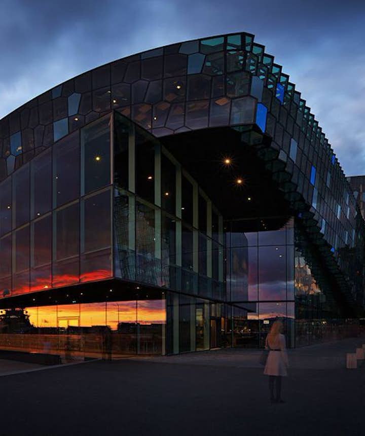 Harpa Concert Hall during sunset