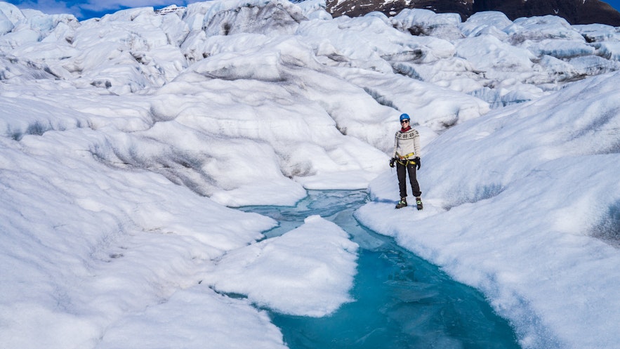 Gletscherwanderer auf dem Vatnajökull