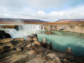 The mighty Godafoss waterfall is a sight to behold.
