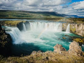 The mighty Godafoss waterfall is one of Iceland's most iconic attractions.