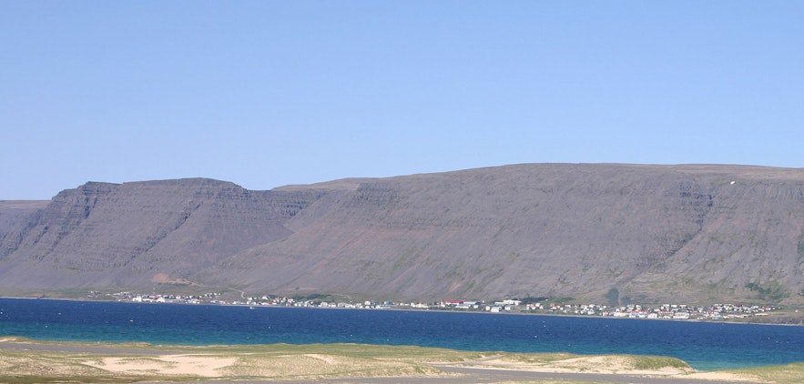 Patreksfjörður basked in the summer sun