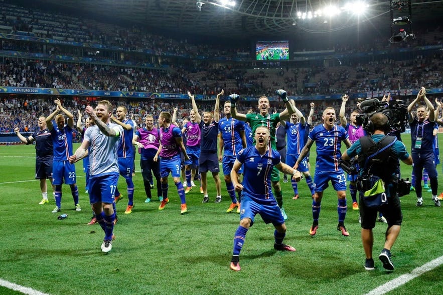 冰島足球隊勝利慶祝