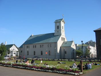 Reykjavik cathedral, downtown Reykjavik