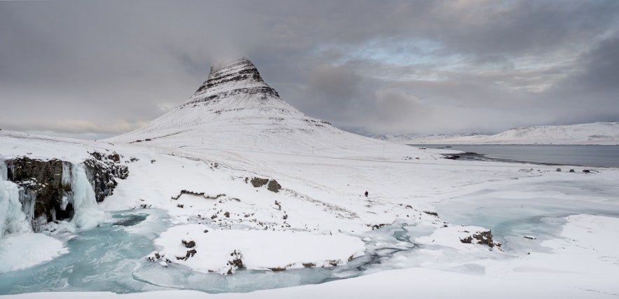 冰島冬季教堂山一月