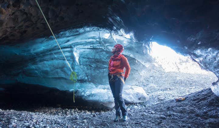 On an ice cave tour from Skaftafell Nature Reserve, you'll see the spectacular blue ice of the cave's walls