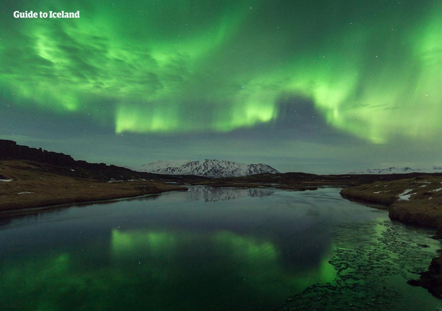 冰岛一月夜晚的天空