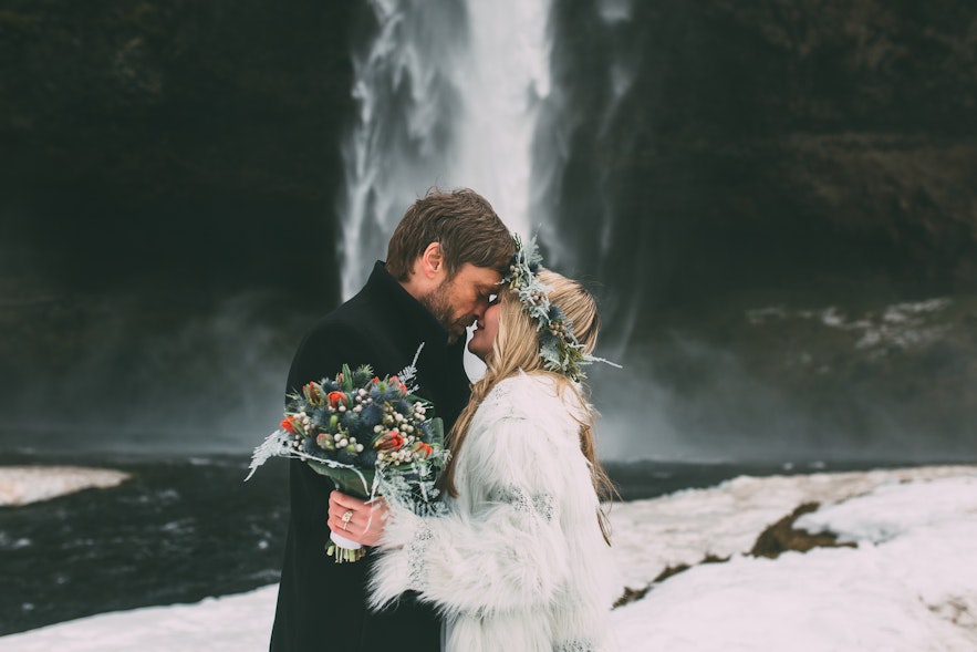 Make sure you wear something warm for a winter wedding in Iceland!