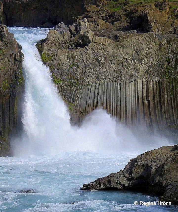 Aldeyjarfoss Waterfall in North-Iceland in extraordinary Basalt Column Settings