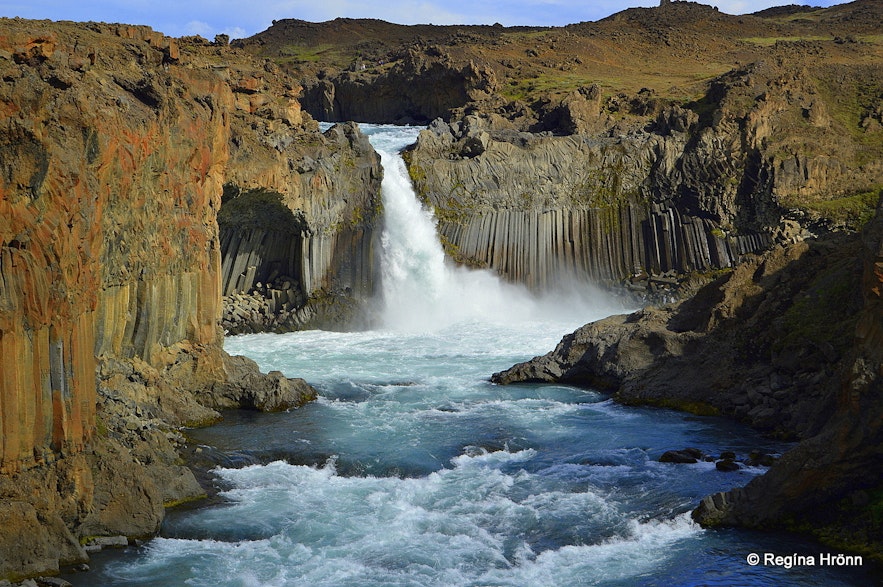 The extraordinary Aldeyjarfoss Waterfall in North-Iceland in beautiful Basalt Column Settings