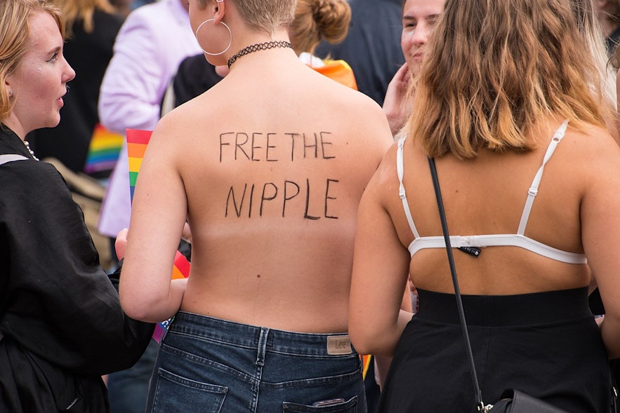 Picture from a Free the Nipple campaign in Sweden