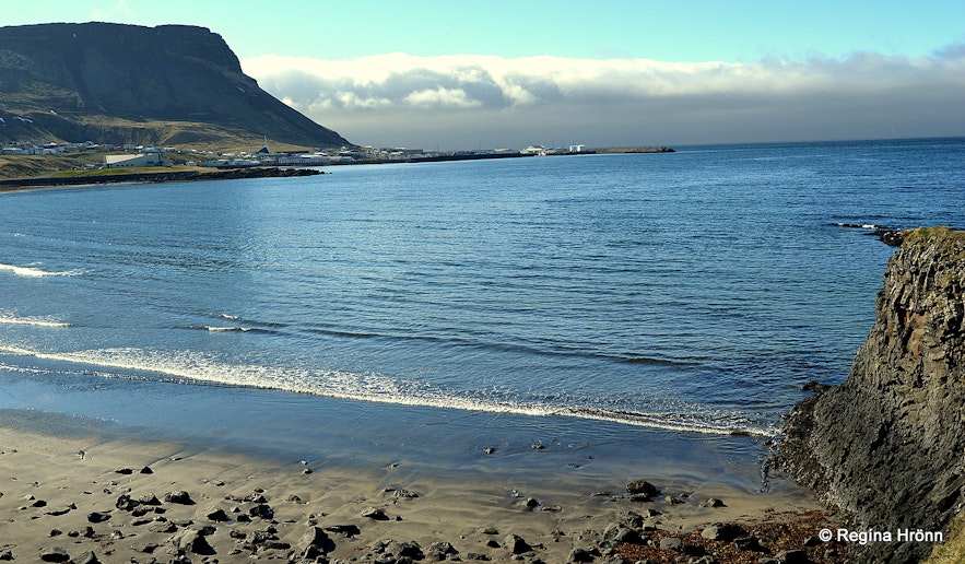 The view of Ólafsvík village from the rock giants