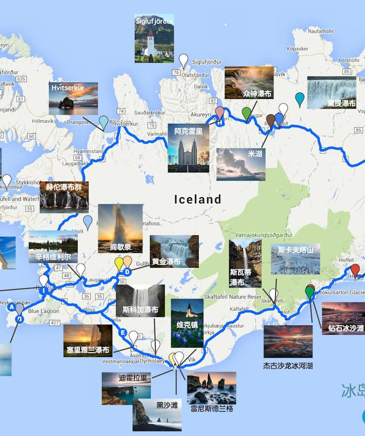 冰岛地图 | 必去景点和冰岛旅游攻略