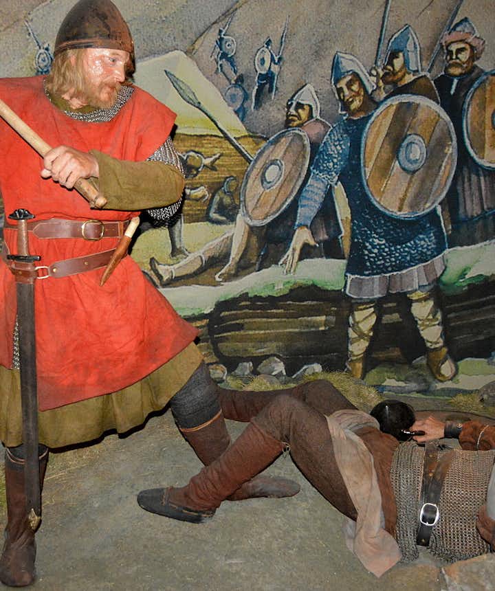 A crucial scene from Örlygsstaðabardagi at the Saga Museum in Reykjavík