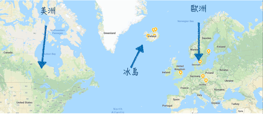 冰島地理位置