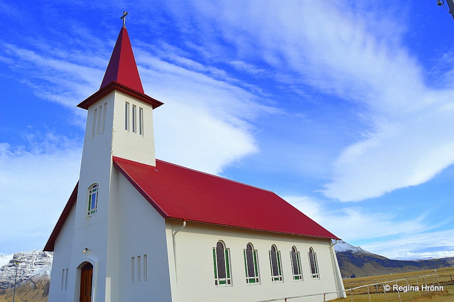 Eyvindarhólakirkja church in South-Iceland