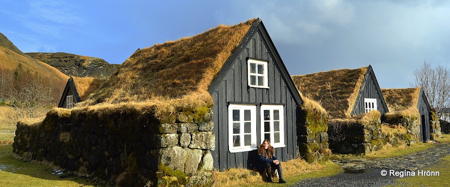 Skógar turf houses in South-Iceland