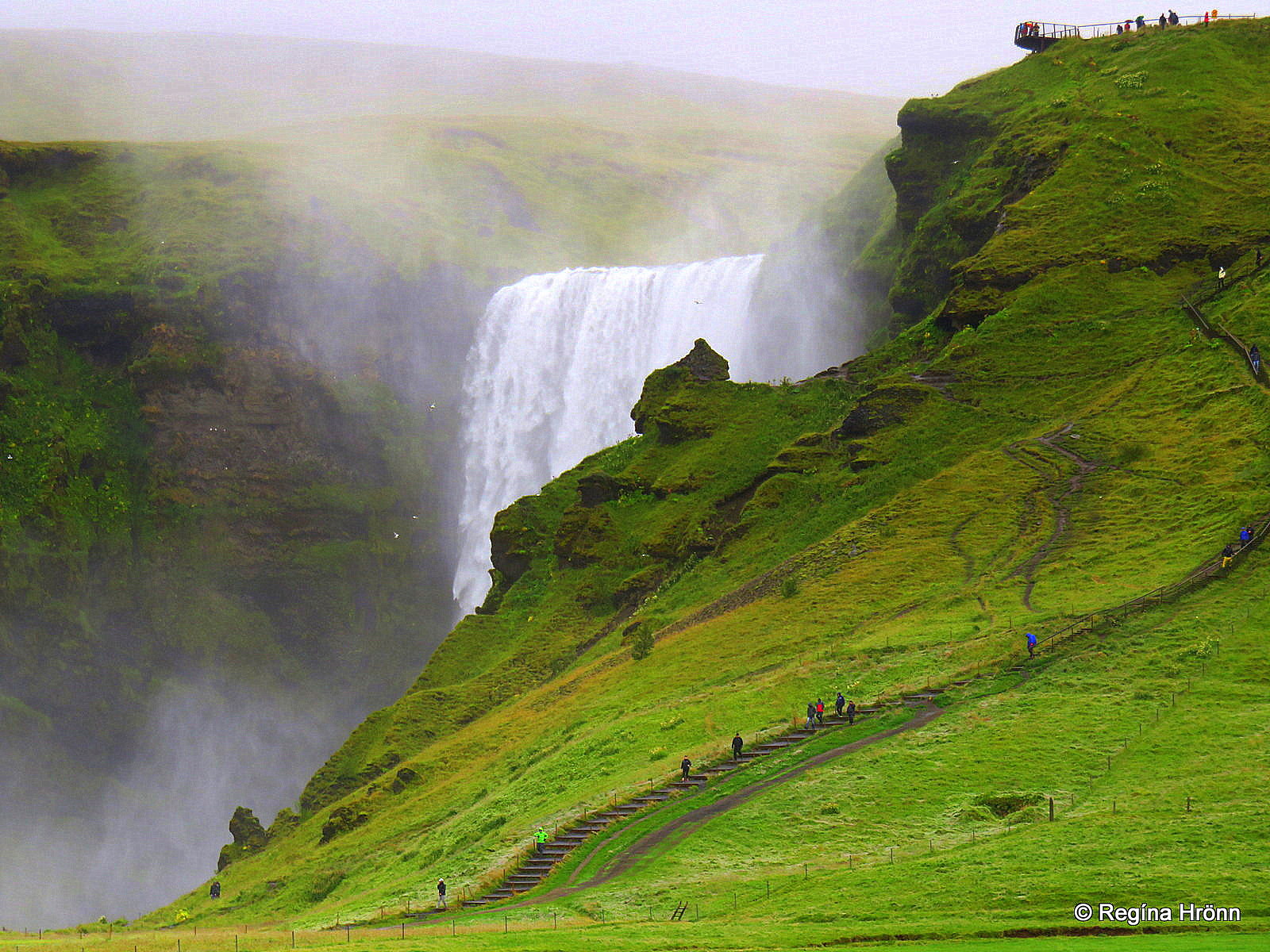 The spectacular Skógafoss Waterfall in South-Iceland and