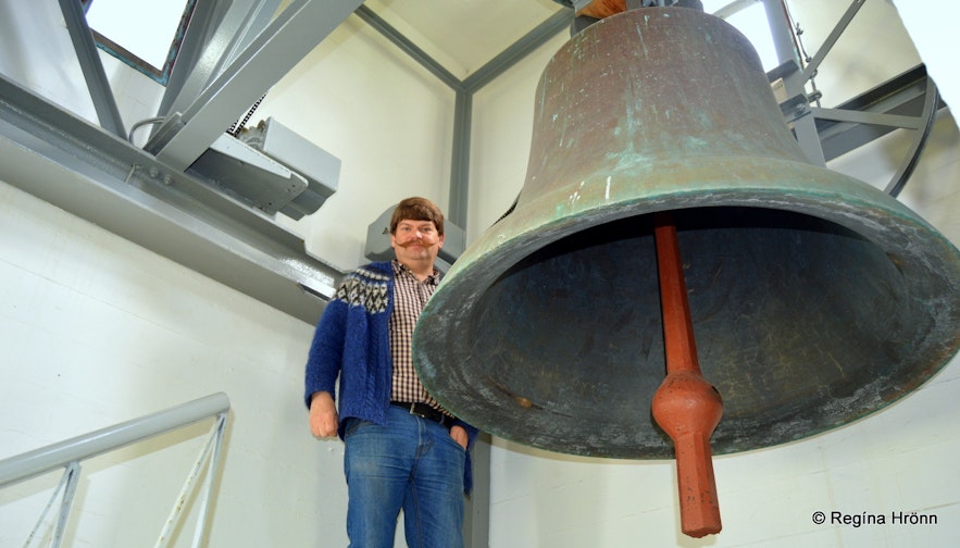 The church bell at the church tower at Hólar in Hjaltadalur