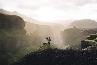 Fimmvorduhals pass is a famous hiking trail in Iceland, surrounded by picturesque landscapes.