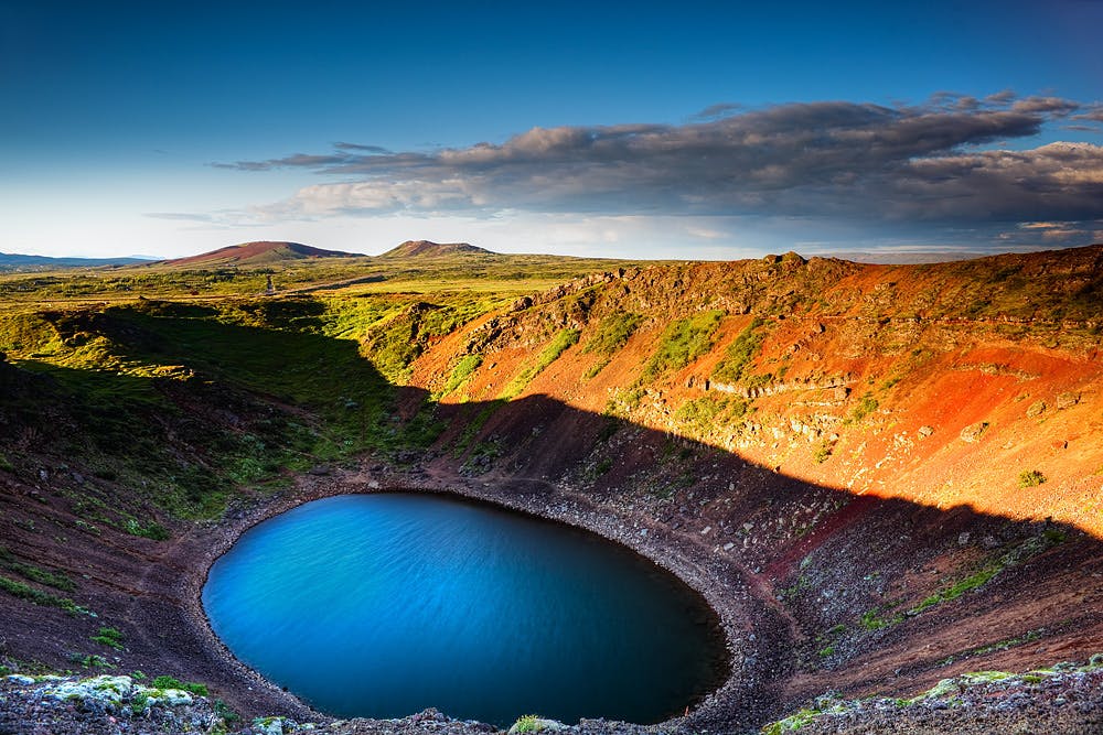 Kerið is a volcanic crater lake in Grímsnes, South Iceland.