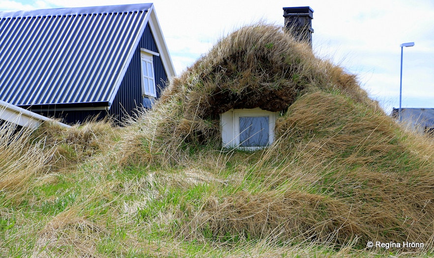 A turf outhouse in Stokkseyri in South-Iceland