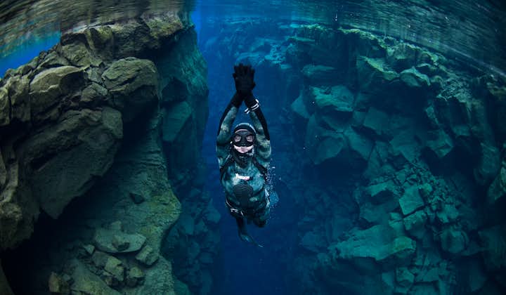 Freediving provides a great alternative to snorkelling or diving in Silfra Fissure.