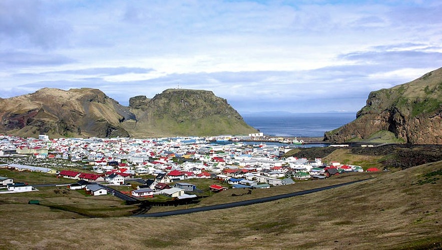 Heimaey, the only inhabited area of the Westman Islands.