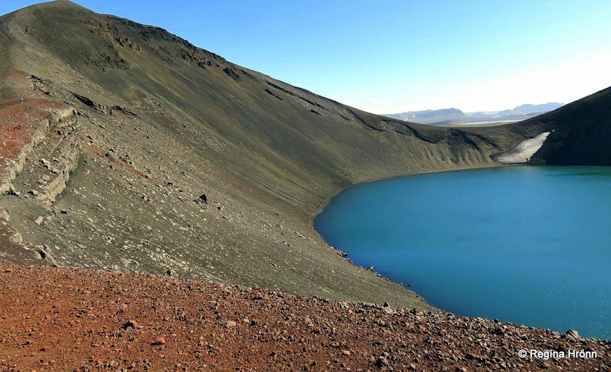 A lake filled crater in the highland of Iceland - Hnausapollur