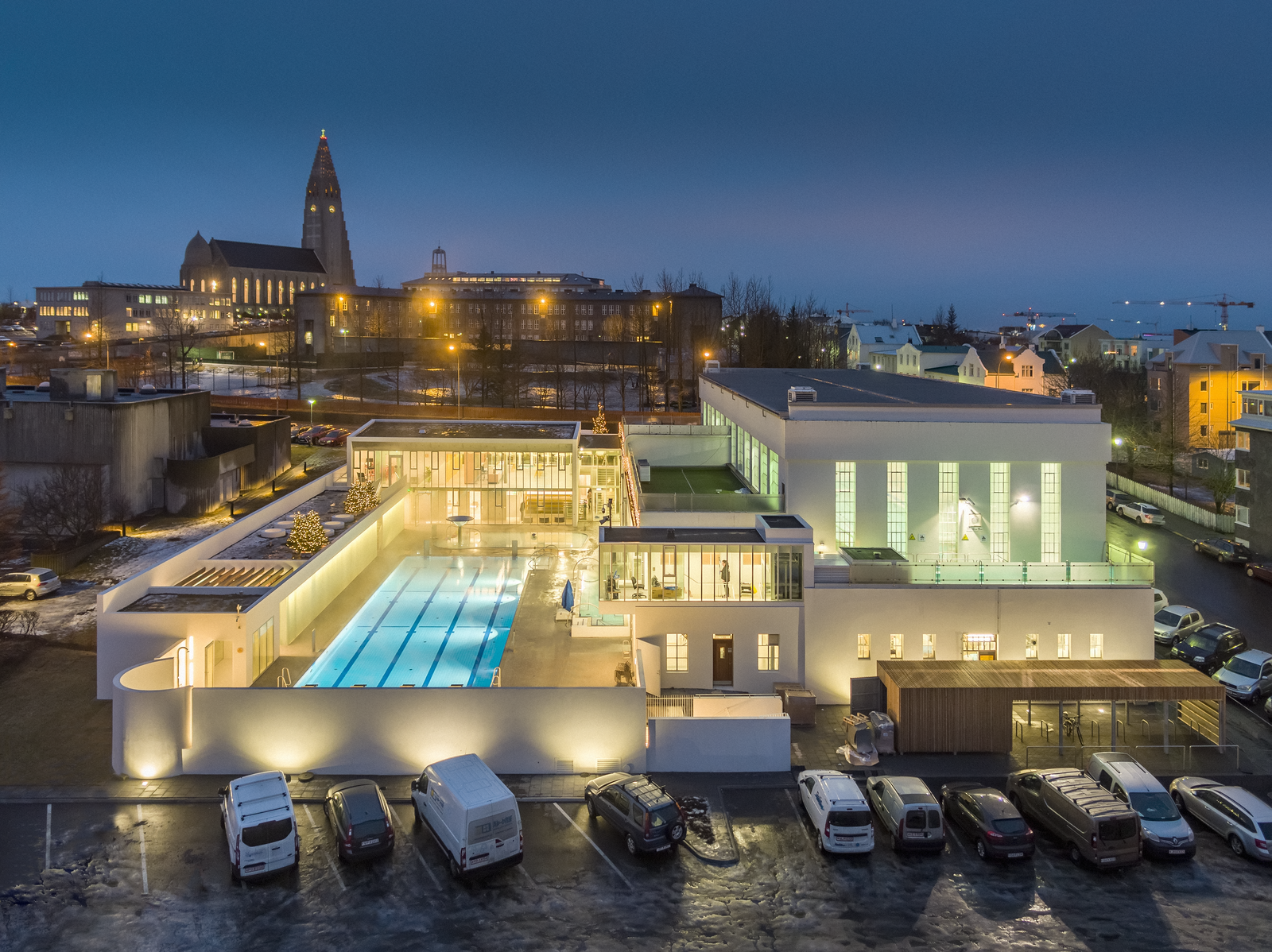 Reykjavík's swimming pools are open late, so you can spend your evening unwinding in the warm, geothermal waters.