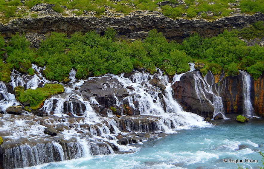 Hraunfossar waterfalls West-Iceland