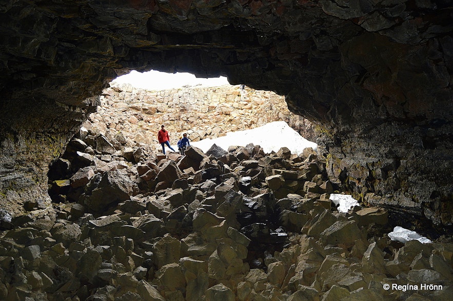 Inside Surtshellir cave 
