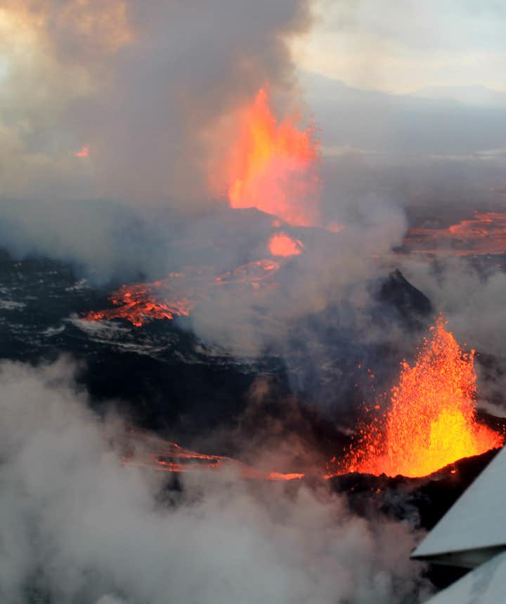 Wulkan Bárðarbunga sfotografowany z powietrza w 2014 roku.