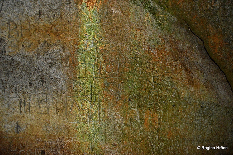 Markings in Sönghellir cave Snæfellsnes