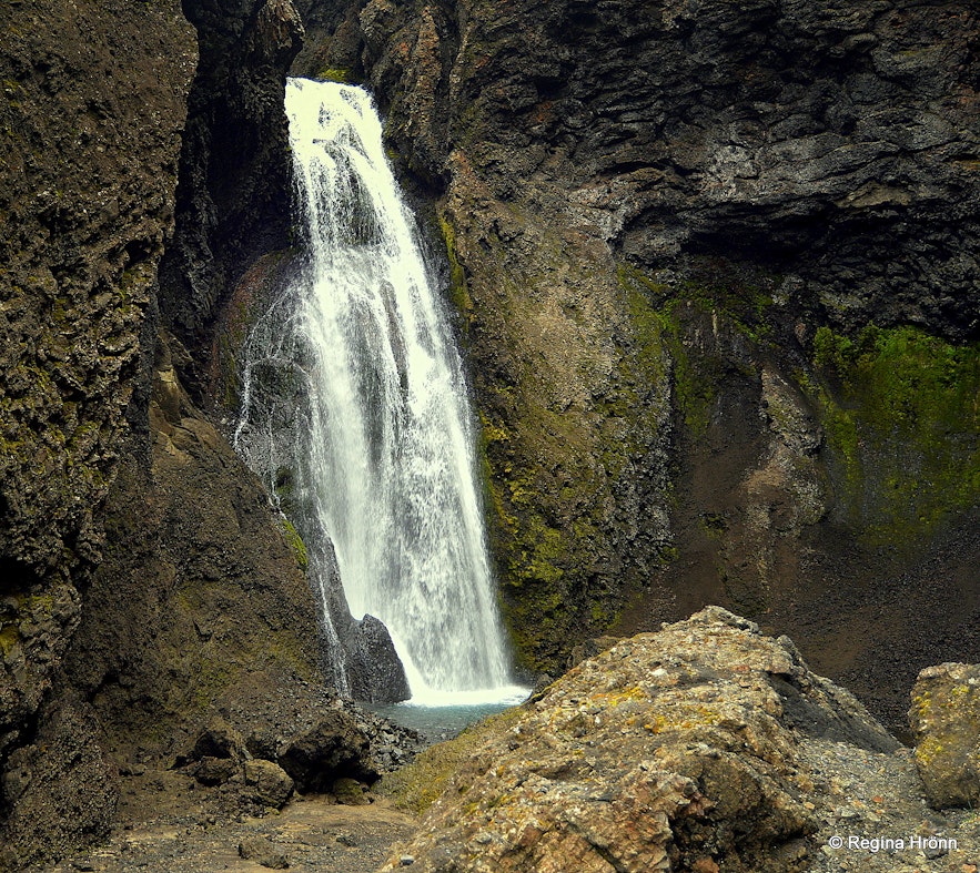 Drekafoss waterfall in Drekagil canyon