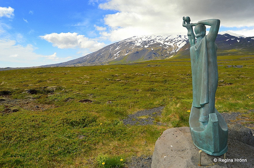 The statue of Guðríður at Laugarbrekka Snæfellsnes