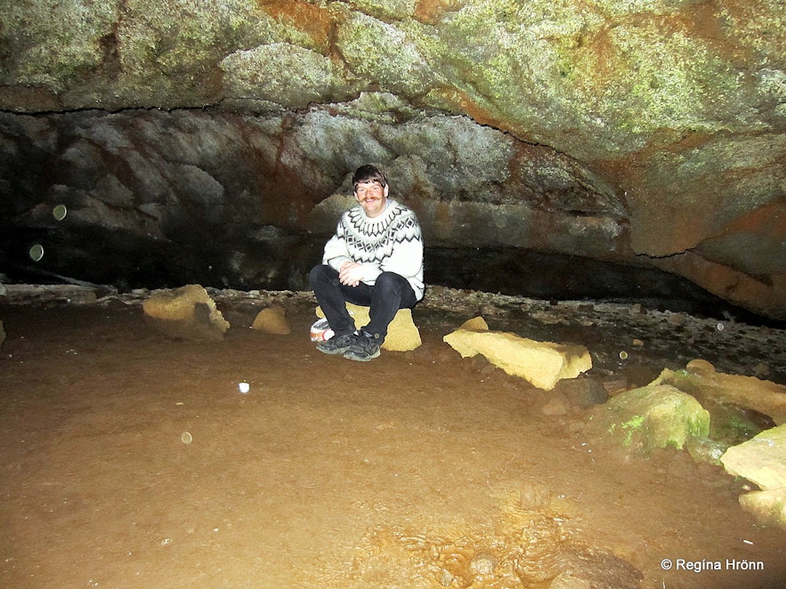 Inside Eyvindarhellir Cave at Hveravellir