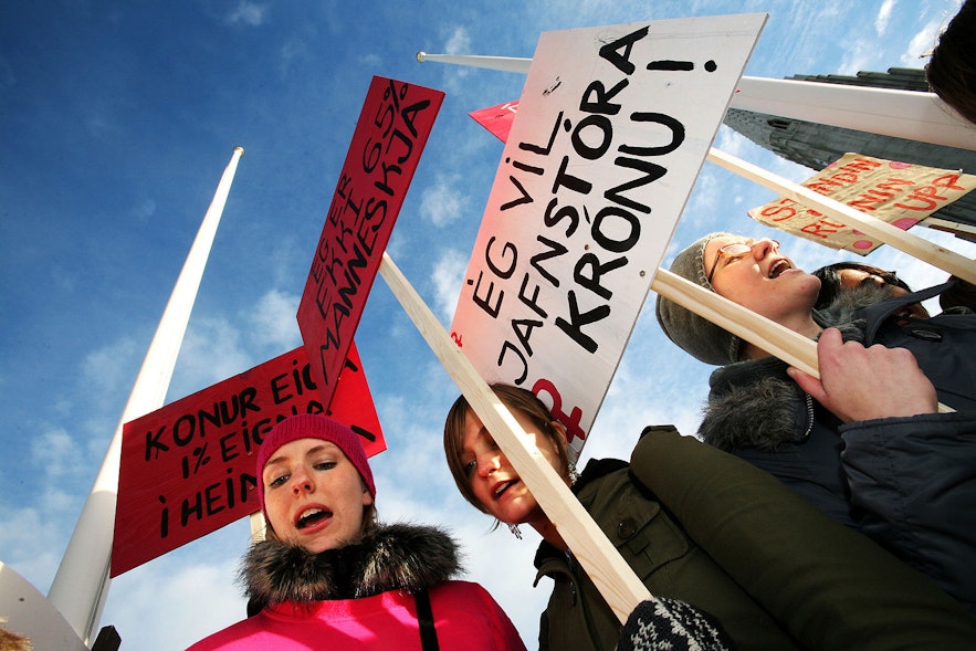 冰島女性平等的遊行示威