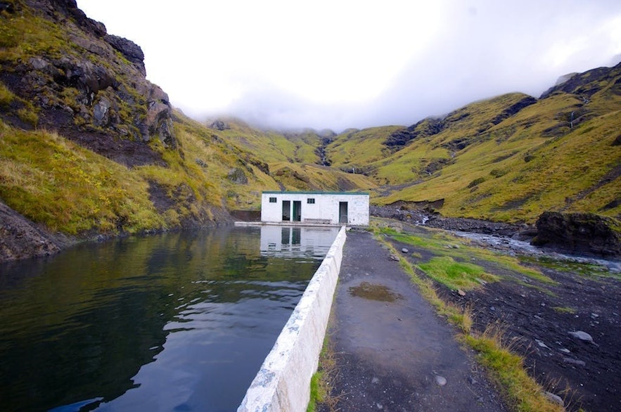 Seljavallalaug is a protected outdoor pool in southern Iceland.