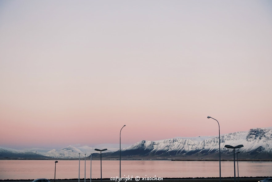 雷克雅未克的海－粉色的冰岛
