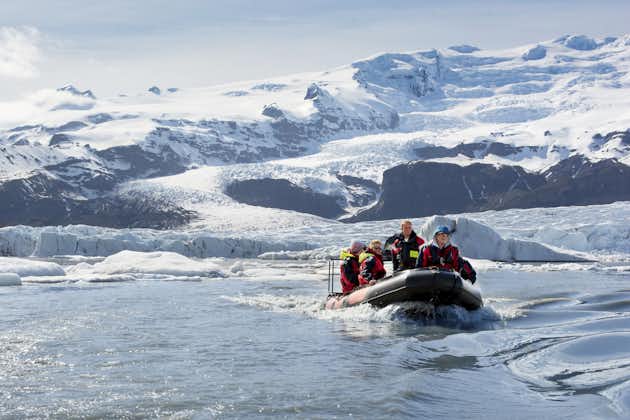 Enjoy a boat tour while marveling at the amazing view of the Fjallsarlon glacier.