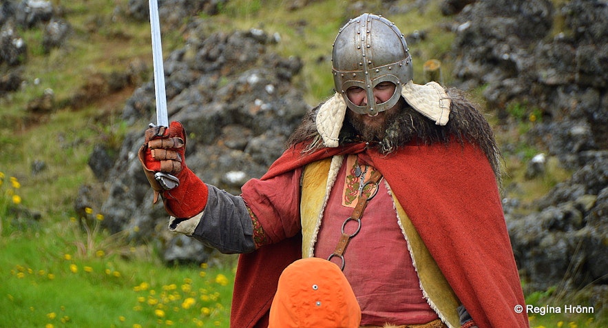 A Viking at the The annual Viking festival in Hafnarfjörður