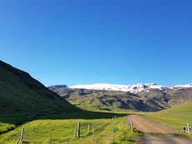 Eyjafjallajökull glacier on a sunny day.