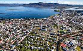 An aerial view of central Reykjavík.