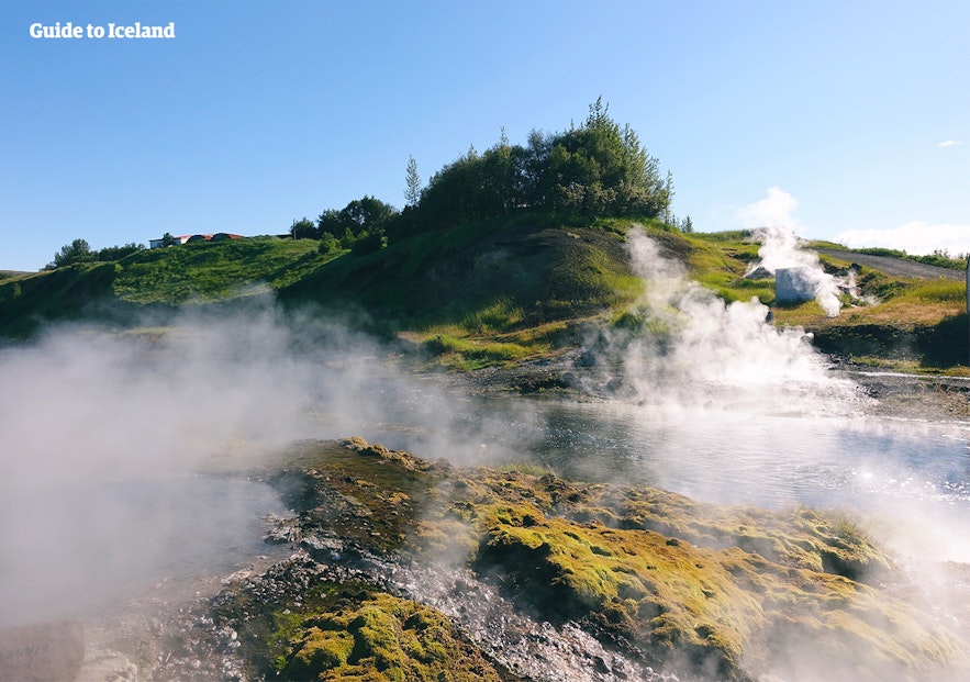 An example of the geothermal activity surrounding the Secret Lagoon.